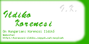 ildiko korencsi business card